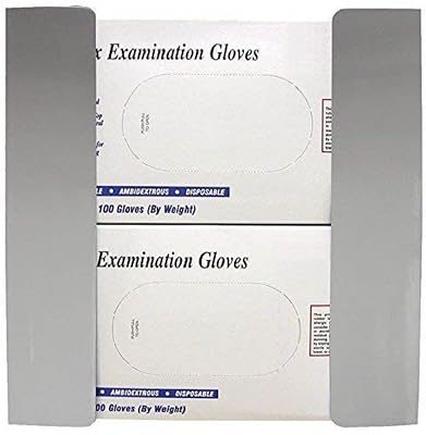American Made Wall Mounted Double Glove Box HolderDispenser, Stainless Steel 10H x 9.75W x 3.5D