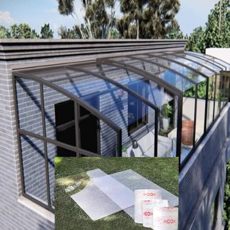 Transparent Polycarbonate roof Panels, Waterproof, Leak-Proof, Heat-Insulating and Heat-Preserving, are Used for Roofs, carports, greenhouses, greenhouses and sunrooms2.62 x 16.4ft