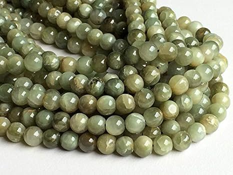 Cats Eye Stone, Cats Eye Rondelle, Green Cats Eye Beads, Chrysoberyl, Cats Eye Necklace, 7.5mm Beads, 7 Inch Strand, Wholesale Cats Eye
