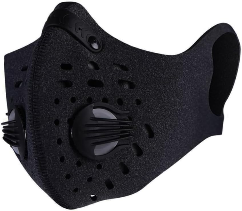 Activated Carbon Dust Mask Pollution Mask Anti Pollen Allergens Face Exhaust Gas Filtrate Pm2.5 For Running Cycling Outdoor Activities Keep Warm, Black
