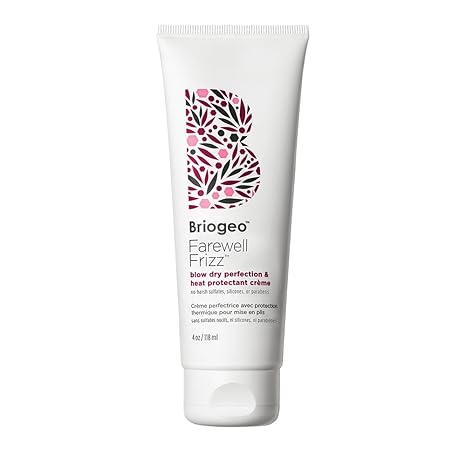 Briogeo Farewell Frizz Blow Dry Perfection & Heat Protectant Creme | Silicone-Free Styling Cream for Frizz Control, Smoothness & Shine | Protects Up to 450F | Vegan & Cruelty-Free