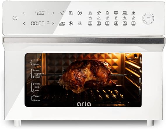Aria Air Fryers Ariawave 36Qt Air Fryer Oven, White, Extra Large