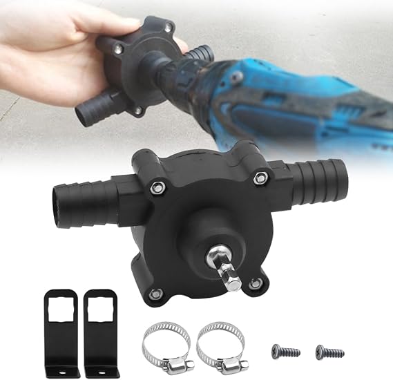 Hand Electric Drill Drive Self Priming Water Transfer Pump, 2025 New Electric Hand Pump Electric Drill Pump Portable Hand Drill Pump, Upgrade Household Electric Well Hand Pump (1, Black)