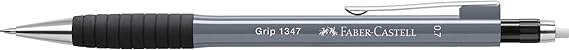 Faber-Castell Grip 1345/47 2022 Versatil Kalem, 0.7 mm, Gri, Ergonomik Tutuş, Yaylı Uç, Uzun Silgi, Modern Tasarım