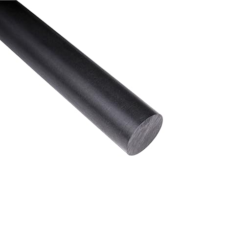 Duco USA-Made Acetal Copolymer Dowel Rod 1/4" Diameter & 48" Length - 2 Pack of Opaque Black Acetal Rod - Durable, Low-Friction Plastic Rod for CNC, Fixtures, and Custom Parts