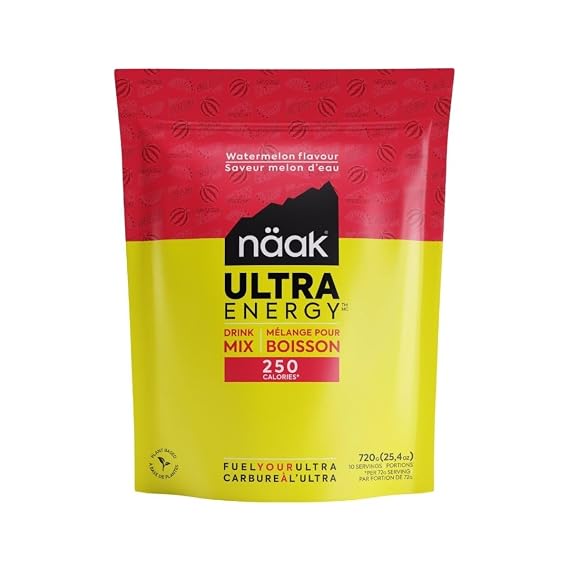 NAAK Drink Mixes Ultra EnergyTM, 10 servings, 720g | Sport hydration Mix, electrolytes, BCAAs developed for athletes and performance | Vegan, Plant-Based Protein, Non GMO, gluten free (Watermelon)