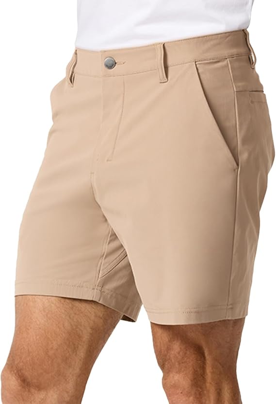 Mens Shorts Stretch Chino Golf Casual Dress Flat Front 7 & 9 Inch