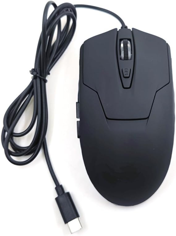 CBUS Wired USB C Mouse, 6-Button Quiet Click Computer Mouse - 4 DPI Speeds, Ergonomic, LED Backlight - Compatible with Mac, Chromebook, HP, DELL XPS, ASUS, Surface, Silent Gaming Mouse Type-C Wired