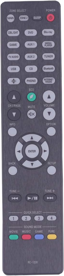 Remote Control RC-1228 for DENON AVR-S900W AVR-X3500H AVR-S730H AVR-X2300W AVR-X1500H AVR-S920W AVR-S930H AVR-S740H AVR-X1400H AVR-X2200W AVR-S940H AVR-X2400H AVR-X2500H AVR-X2600H AV Receiver