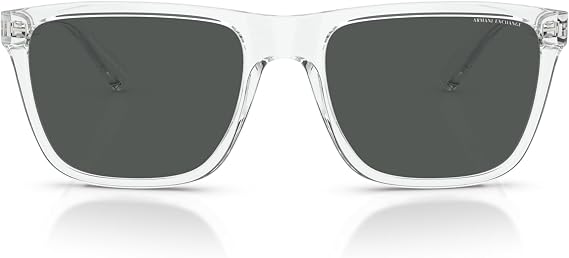 Armani Exchange Man Sunglasses Matte Grey Frame, Orange Mirror Red Lenses, 61MM