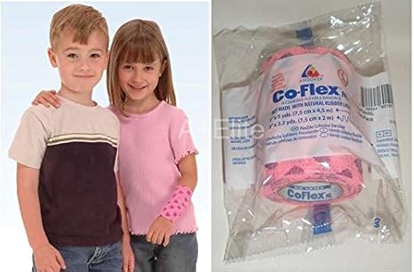 Andover CO-Flex NL 3"x5Yds Neon Pink/Purple Hearts 3-Pack Cohesive Flexible Elastic Latex Free Bandage Compression Self Adherent Wrap for Kids Children Animals Pets Cats Dogs Horses 5300HT