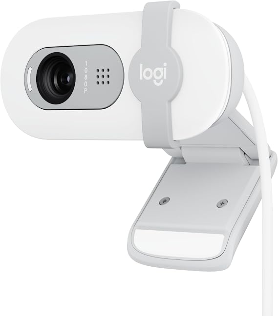 Logitech Brio 100 Full HD 1080p Webcam for Streaming and Meetings - White