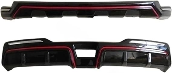 Car Front Rear Bumper Compatible For Nissan J11 2019-2022,ABS Chrome Front And Rear Lip Protection Bumper Cover Trim Protective Bumper Car Accessories(2PCS-01)