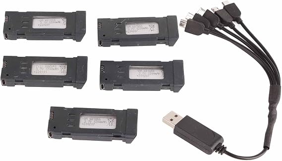 3.7V 1200mAH Lithium Battery Portable Drone Battery with 5 in 1 Charger Cable for E58 L800 JY019 RC Quadcopter Spare Part