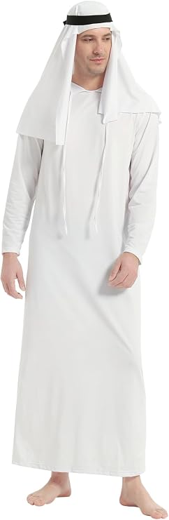 Mens Arab Prince Toga Costume for Party Halloween Cosplay