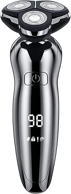 WEedsy Electric Razor for Men, Dry Wet Waterproof Rotary Facial Shaver, Portable Face Shaver Cordless Travel USB Rechargeable with Nose Hair Trimmer,Facial Cleansing Brush, Precision Trimmers for Husb