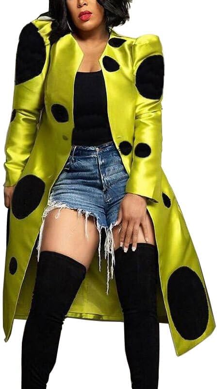 UOOZEE Womens Open Front Lightweight Coatigan Boho Polka Dot Jacket Windbreaker Casual Long Coat 2025