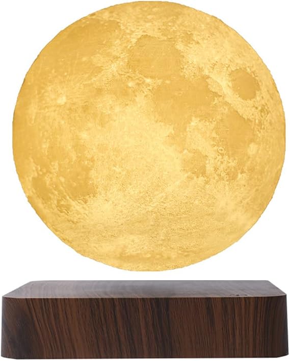 Magnetic levitation Moon lamp, Night Light, Ambient Light, Bedside Table lamp, Three Color Adjustment, Decorative Ornaments, can be Used as Holiday Gifts