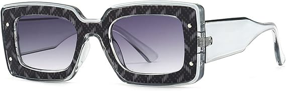 Fashion Square Sunglasses For Women and Men, Rivet Decoration Luxury Ladies Sun Glasses UV400 Shades Lady Leopard Eyewear
