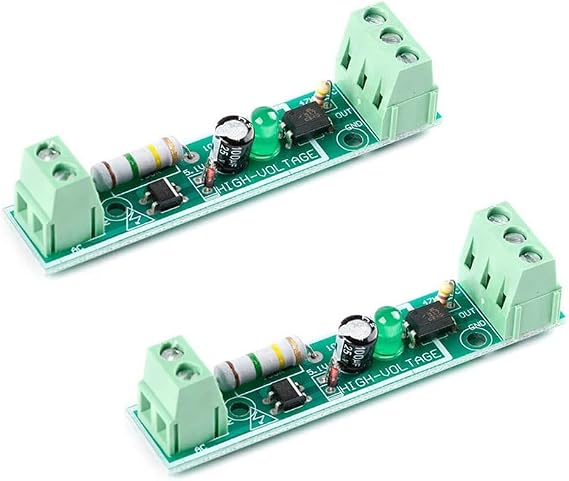 2pcs 1-Bit AC 220V Optocoupler Isolation Module 24V Level Voltage Detect Testing Board Module for PLC Microcontroller TTL Level 3V-5V