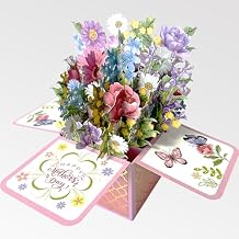Spercy Flower Pop Up Mothers Day Card, 3D Pop Up Happy Mothers Day Card, Mothers Day Gift for Her, Wife, Mom, Grandma, Aunt, Daughter