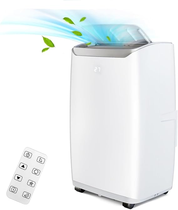 Acekool 12,000 BTUs Portable Air Conditioners with Remote Control, 3-in-1 Portable AC Unit with Dehumidifier & Fan, Cools Room up to 550 sq.ft., Smart/Sleep Mode, 24H Timer