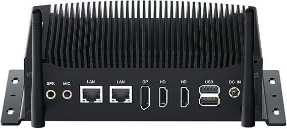WEIDIAN Fanless PC, Industrial Mini PC, Core i7-10510U (up to 4.90 GHz), 2HD+DP Triple Display, 2RS232/RS422/RS485 COM, 2RJ45 LAN, 6USB, GPIO, WiFi, BT, Win11, Linux, Ubuntu(64GB RAM 1TB SSD)