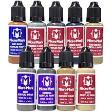 Micro-Mark Urban Terrain Acrylic Paint Set 9-Piece High-Pigment Matte Acrylics for Cityscapes, Dioramas & Industrial Miniatures Brush & Airbrush Compatible