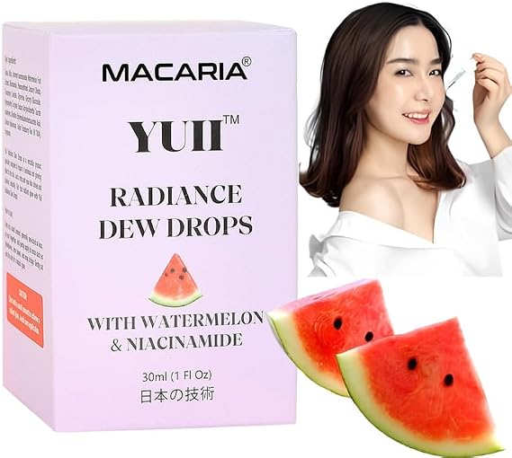 YUII Watermelon Glow Niacinamide Dew Drops, Watermelon Hydrating with Brighten Moisturizing Lightweight Watermelon Toner Japanese Recipe
