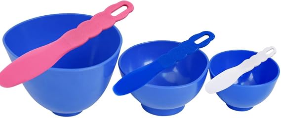 3Pcs Flexible Rubber Mixing Bowls,Dental Rubber Plastic Spatulas for Alginate and Plaster Materials