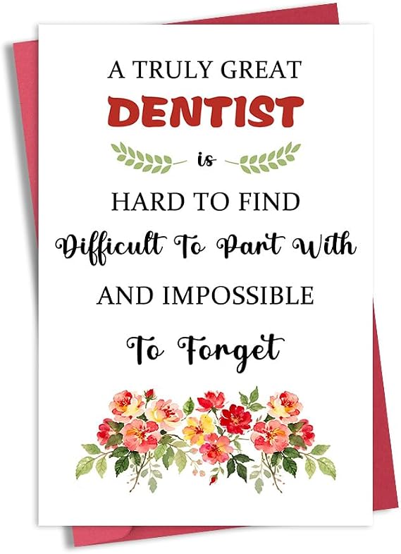 Dentist Birthday Retirement Card for Dentist Thank You Cards for Dentist Dental Hygienist Appreciation Gifts for Women Men Dentist Farewell Card Gift for Dentist Dental Hygienist Appreciation Cards
