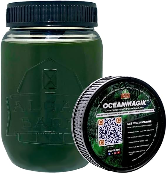 OceanMagik Live Phytoplankton Blend - Tetra x Nanno x Iso x Thal Phyto Food for Coral and Copepod, 16oz
