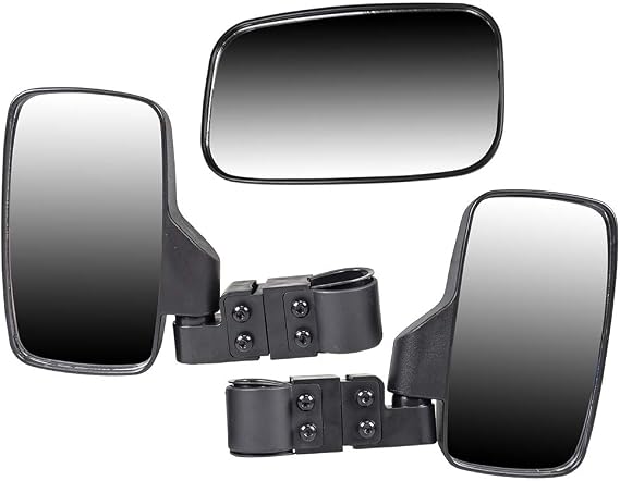 NICHE Breakaway Rear Side View Mirror Combo for Polaris Honda Yamaha Black | For Honda, Polaris, Yamaha, Kawasaki, Arctic Cat, John Deere, Cub Cadet, Can-Am, Fits UTVs with 1.75-2-Inch Roll Cages