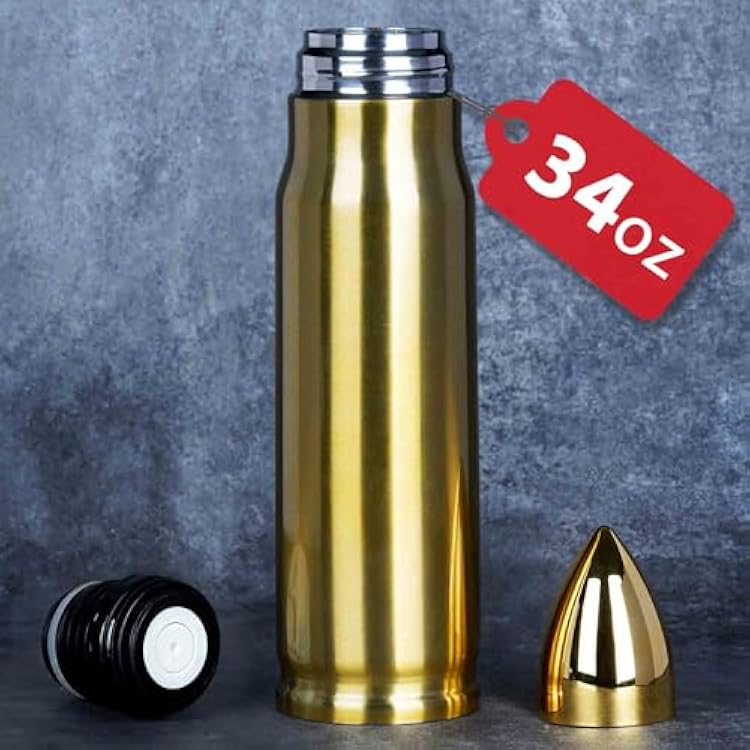 Birthday Gifts for Men - 34 oz Gold Tumbler Cup - Fishing Hunting Camping Mens Gift Ideas - Gifts for Men Who Have Everything - Dad Men Husband Him - Mens Easter Stocking Stuffers 2026