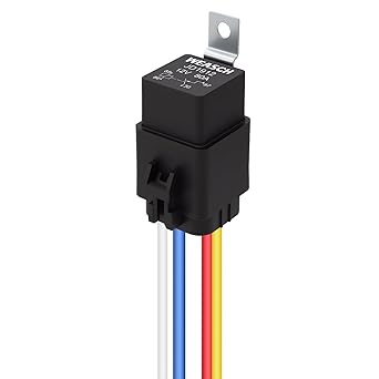 Waterproof Relay Kit, 12V 80A, 4 Pin SPST, 12 AWG Tinned Copper Wires Heavy Duty Automotive Relay for Automotive Car Marine Boat (1)
