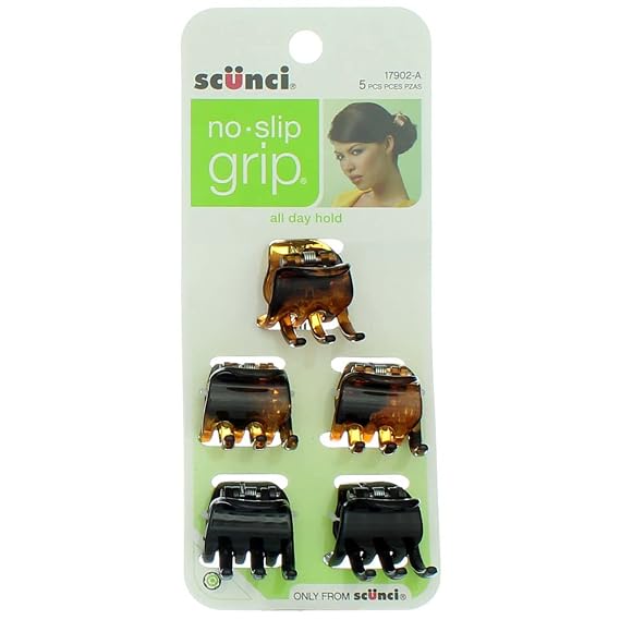 SCUNCI No-Slip Grip Clips, 5 Ea (Pack of 2)