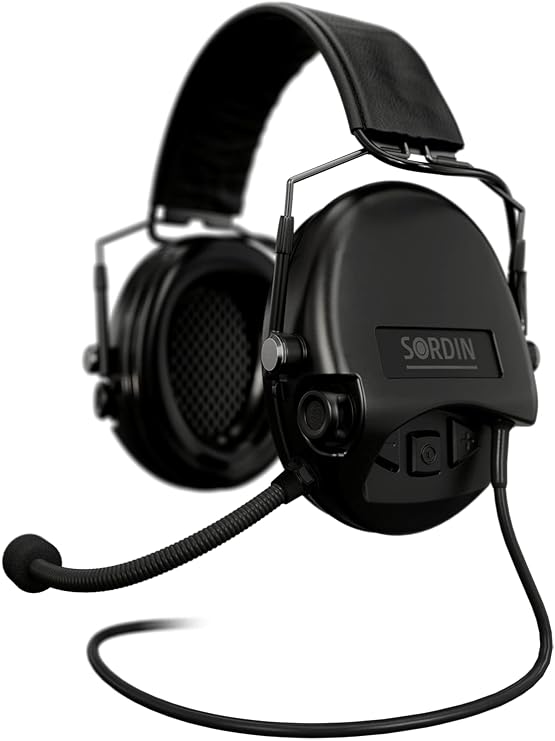 Sordin MIL CC Slim Ear Muffs - Military Ear Defenders w/Leather Headband - Tactical Earmuffs
