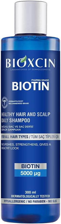 Bioxcin Biotin Dökülme Karşıtı Şampuan – 300 ml – Biotin, Çinko, B Vitamin Kompleksi ve Termal Su İçerikli – Saç Dökülmesine Karşı Etkili Bakım