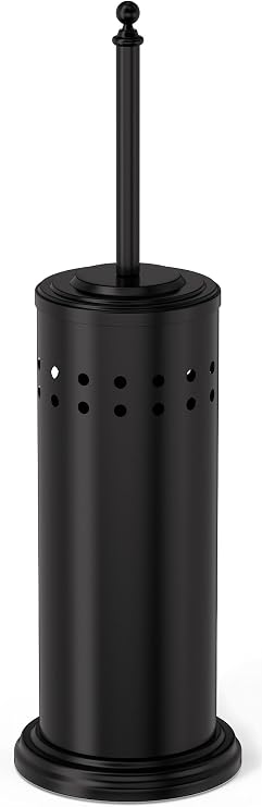 Dowry Toilet Plunger with Holder for Bathroom Black