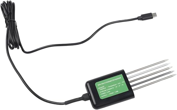 USB Soil Sensor,7-in-1 Soil Tester With PH Temperature Humidity Measurement, NPK Nutrient Detection, Waterproof IP68 Metal Probe-Agriculture-Floriculture-Potted Plants