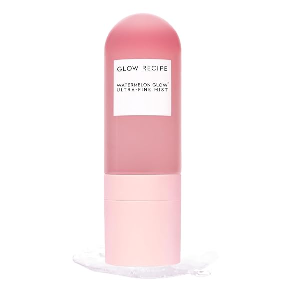 Glow Recipe Watermelon Glow Facial Spray + Hydrating Mist - Ultra-Fine Face Mist with Hyaluronic Acid + Hibiscus AHA to Refresh Dry Skin & Enhance Dewy Makeup - Suitable for All Skin Types (75ml)