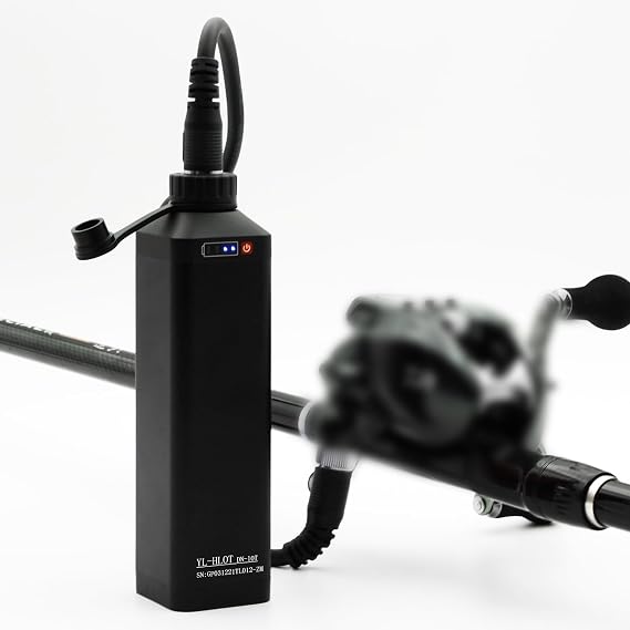 Super Mini 14.8V 10000 mAh Electric Reel Battery. Aluminum Alloy Rustproof Case. Compatible with Daiwa & Shimano Electric Fishing rReels. High Performance and Reliable Power Supply