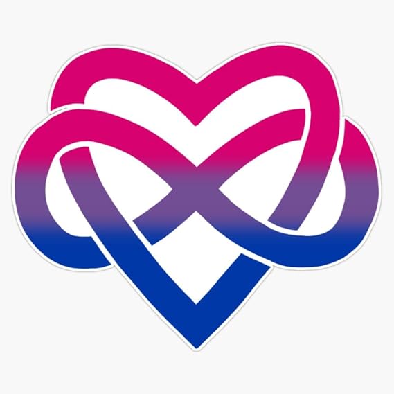 Bisexual Polyamory Inifinity Heart White Sticker Vinyl Decal Car Laptop Wall Window Bumper Sticker 5"