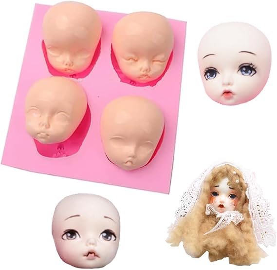 Face Mold,Silicone Baby Face Baby Head Molds,Human Face Cake Mould,Super Light Weight Clay Soap Resin Chocolate Mold (1PCS)