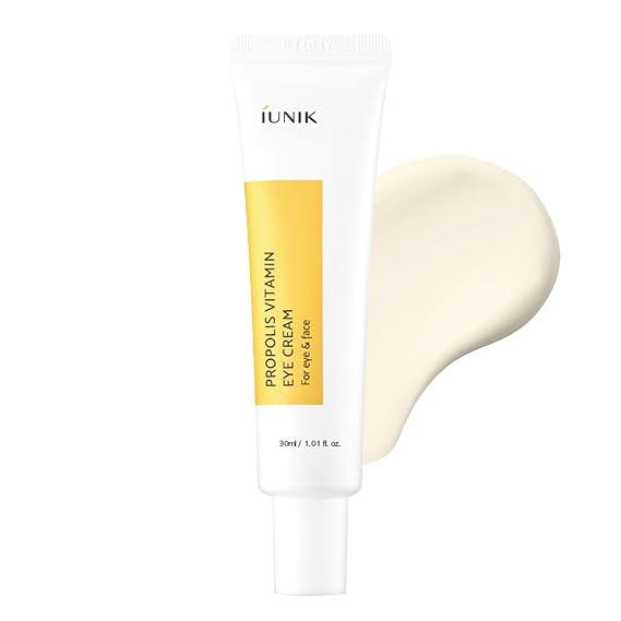 IUNIK Propolis Vitamin Eye Cream Propolis & Vitamin C Lightweight Cream for Dark Circles, Puffiness & Fine Lines, Korean Skincare, 30ml / 1.01 fl oz
