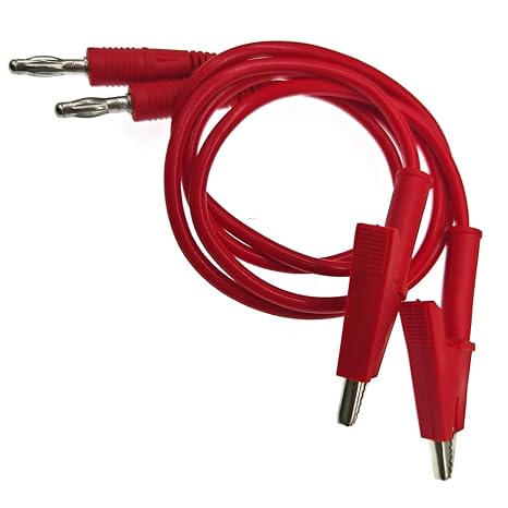 2pcs red 4mm Banana Plug to Crocodile Clip with Wire Pure Copper high Current DC Power Supply Voltage Regulator Output Cable Test Clip Cable