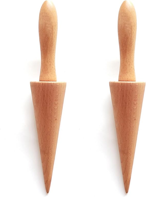 2pcs Waffle Cone Roller, Ice Cream Cone Mold, Wood Waffle Cone Roller, Conical Ice Cream Cone Mold, DIY Cooking Baking Tool