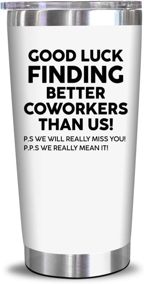 NewEleven Coworker Leaving Gift - Farewell, Going Away, New Job, Goodbye, Good Luck for Colleagues, Boss, Men, Women, Friends - 20 Oz Tumbler