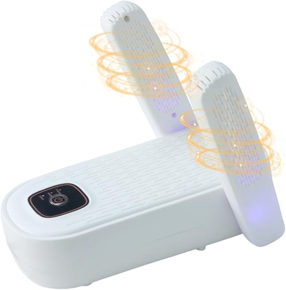 Boot Dryer Shoe Dryer, Glove Dryer and Boot Warmer Heat Blower, with Intelligent Timer(30-60-120min) for Work Boot Ski Sneaker 90 Bendable Adjustable(White)