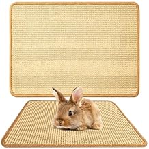 Oncpcare Rabbit Scratch Mat - Natural Bunny Scratching Pad for Claws and Teeth Care, Chew Toys, Pet Cage Bedding for Biting, Sleeping, Nesting - 24x16